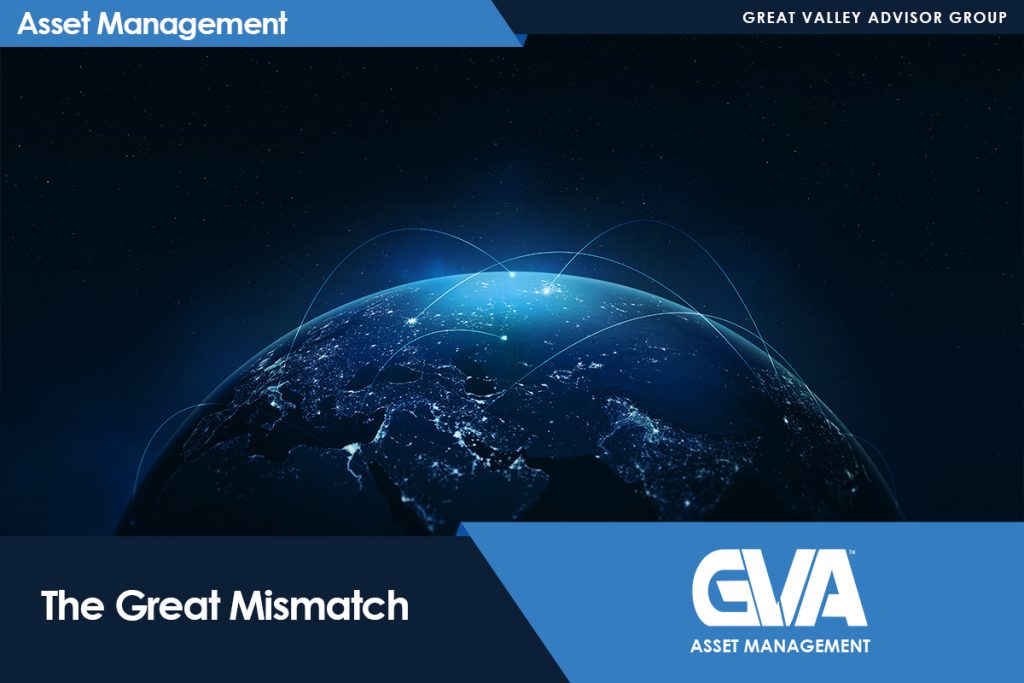 Globe at night with glowing network lines across continents, for Asset Management branding and The Great Mismatch (GVA).